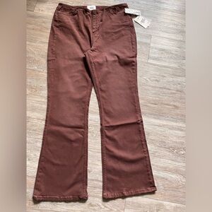 BDG Women's Flared Pants Stretch Low Rise Cotton Plum Brown Size 32